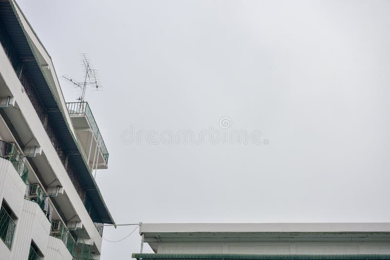 Technology communication tower ,TV Antenna with satellite dish at blue sky background royalty free stock image Technology communication tower ,TV Antenna with satellite dish at blue sky background royalty free stock image