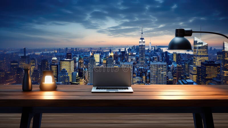 Technology computer table background royalty free illustration