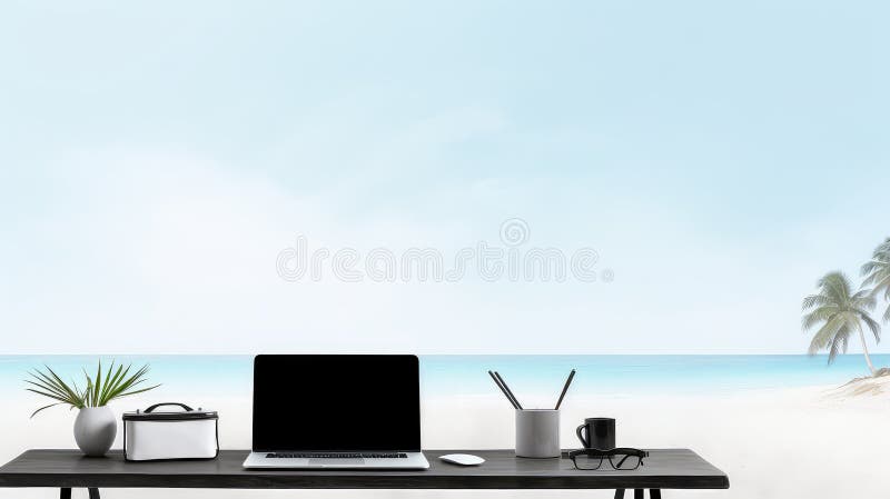 Technology computer table background royalty free illustration