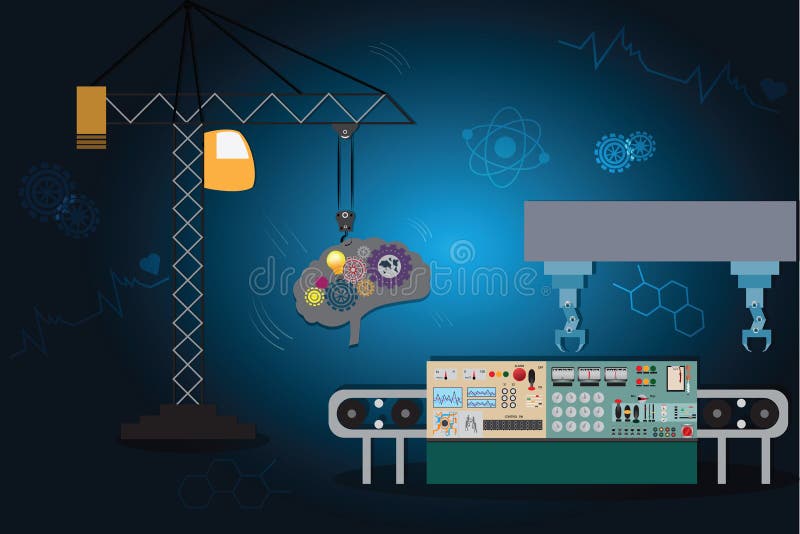Technology concept,digital transformation,machine learning - Vector vector illustration