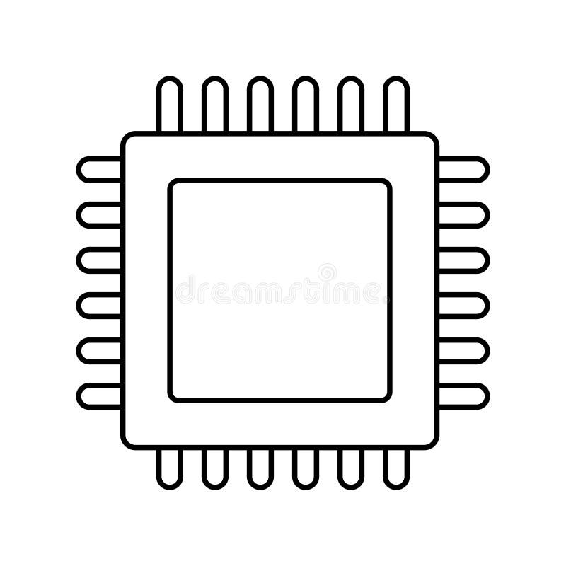 Technology Cpu Motherboard Chip Cartoon Stock Vector - Illustration of  black, display: 153480459