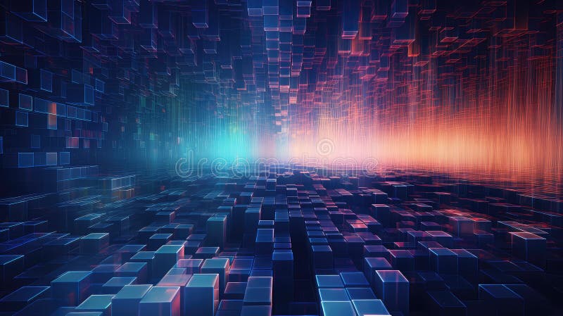 Technology cyberflow matrix matrix royalty free illustration