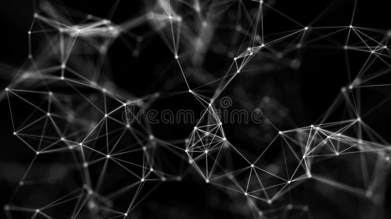 Technology dark background. Connection structure lines and dots. 3d rendering. royalty free stock photography