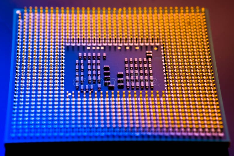Technology Electronic Concept Cpu Ram Computer On Blue Li Stock Photo