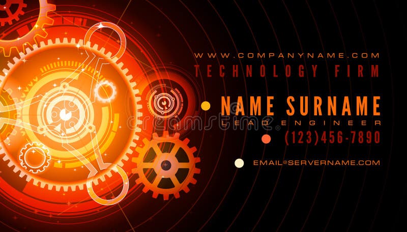 Technology Engineer Business Card Template royalty free illustration