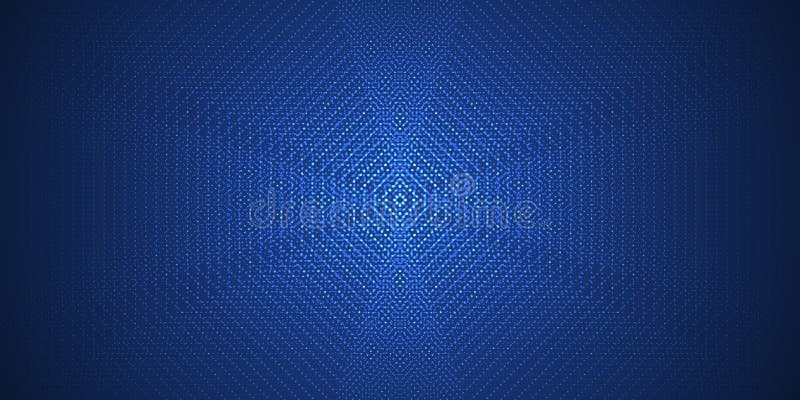 Abstract grid pixel pattern background. Vector illustration element with square, geometric mosaic, texture on dark blue color stock illustration