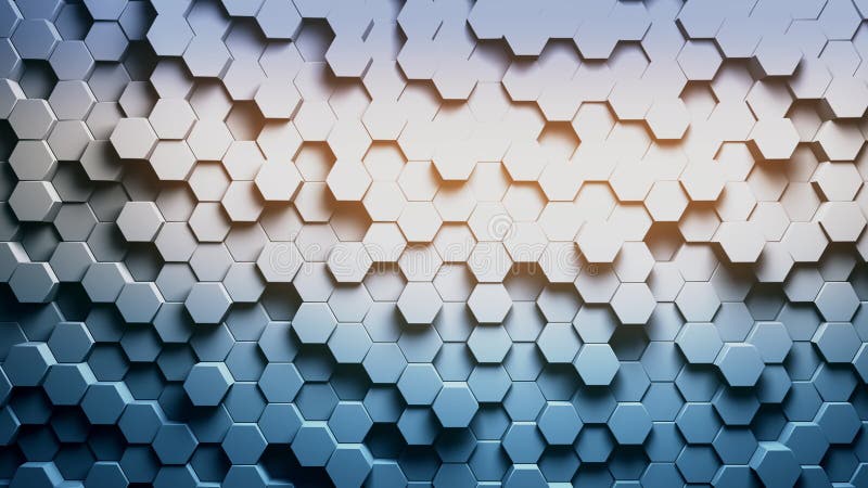 Technology hexagon blue abstractpattern background, Many white abstract geometric hexagons as wave, optical Illusion vector illustration