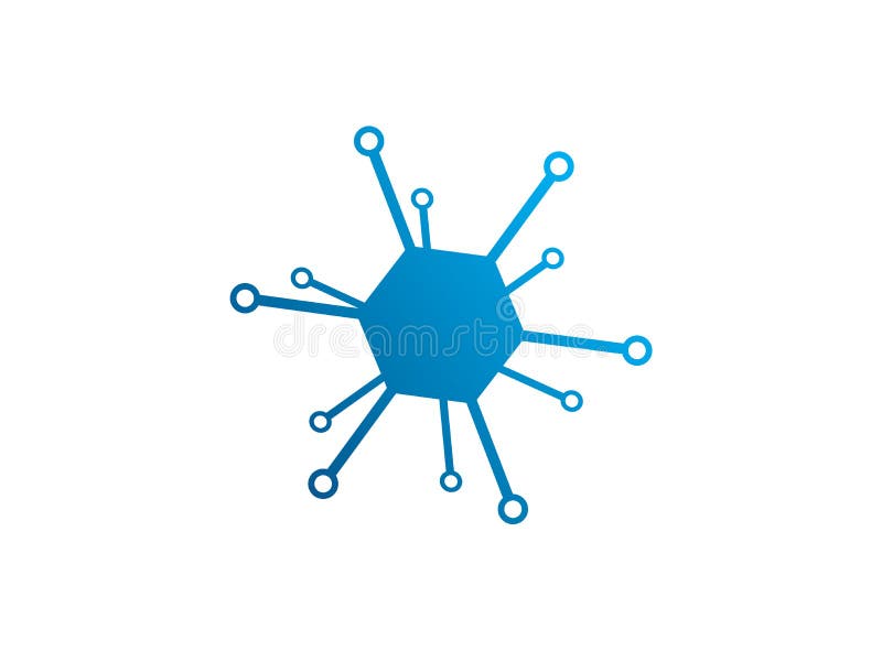 Technology hexagon icon for logo design illustrator, high tech symbol stock illustration