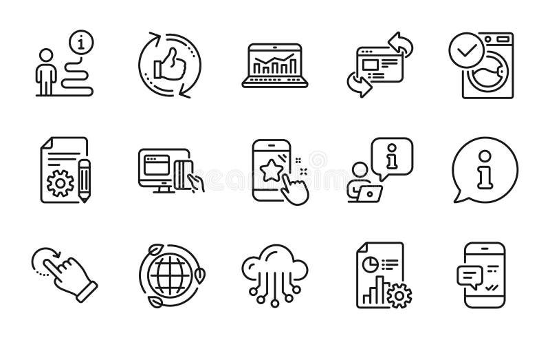 Technology icons set. Included icon as Star rating, Online payment, Smartphone notification. Vector vector illustration