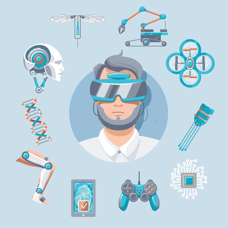 Technology Icons Set royalty free illustration