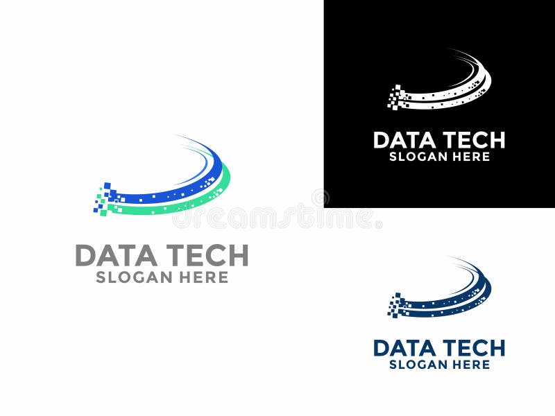 Technology logo simple tech design. Fast Data Digital Tech Logo Vector template vector illustration