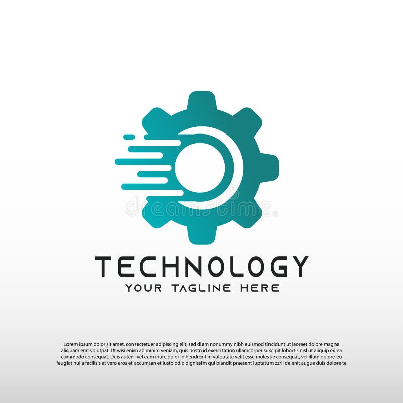 Technology logos, future technology icons, gear logos, circuit style lines, vector illustration elements vector illustration