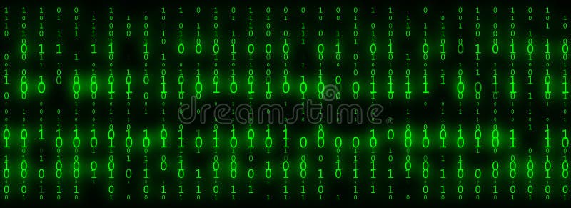 Technology matrix background. Cyber security with falling number on screen. Binary code. Digital system. Decoding data. Hacked vector illustration
