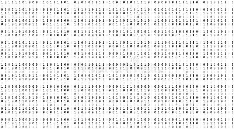 Technology matrix background. Cyber security with falling number on screen. Vector binary code. Digital system. Decoding data. royalty free illustration