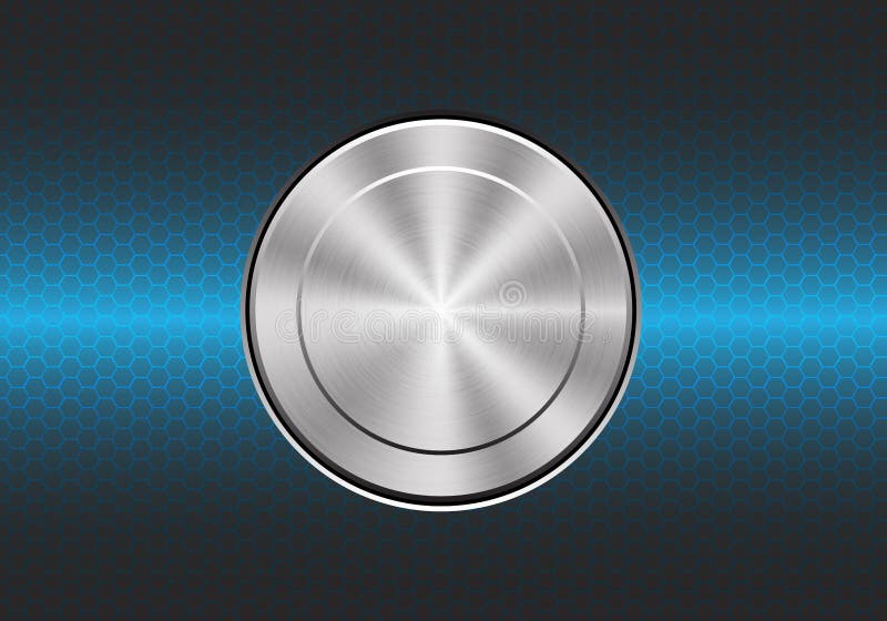 Technology metal button switch control power on blue hexagon mesh design modern background vecto. royalty free illustration Technology metal button switch control power on blue hexagon mesh design modern background vecto. royalty free illustration