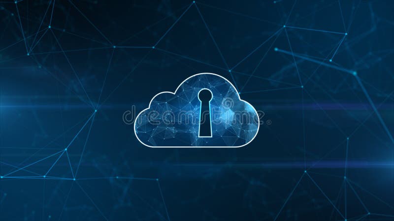 Technology Network and Data Connection, Secure Data Network Digital Cloud Computing, Cyber Security Concept vector illustration