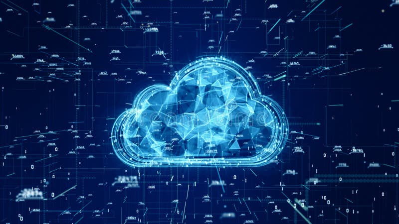 Technology Network and Data Connection, Secure Data Network Digital Cloud Computing, Cyber Security Concept vector illustration