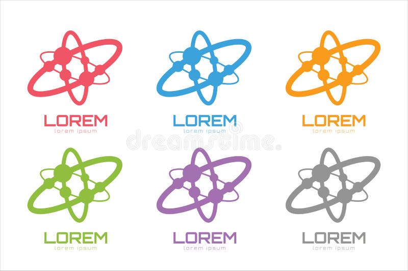 Technology orbit web rings logo vector illustration