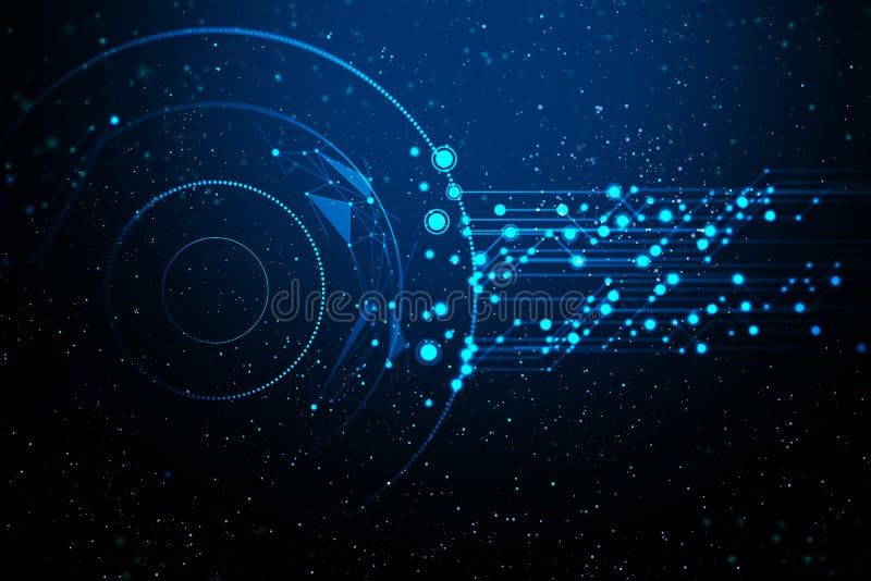Technology particle with digital hologram color glow in sci-fi futuristic concept, data ai global network,. System of deep learning stock images Technology particle with digital hologram color glow in sci-fi futuristic concept, data ai global network,. System of deep learning stock images