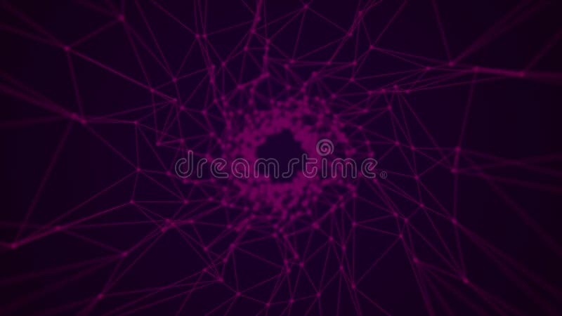 Abstract Plexus Motion Graphic Background Purple vector illustration