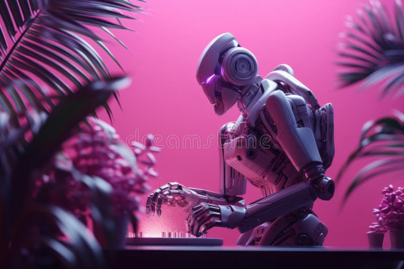 Robot. New technologies. Artificial intelligence. GPT Chat. openAI. Wallpaper. Background. royalty free illustration