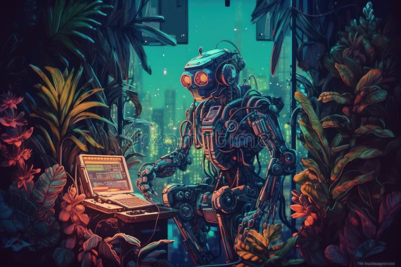 Robot. New technologies. Artificial intelligence. GPT Chat. openAI. Wallpaper. Background. vector illustration