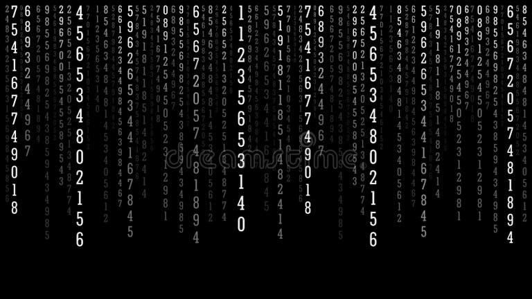 Technology Vector Binary Code. Random Falling Digits on Screen. Hacked ...