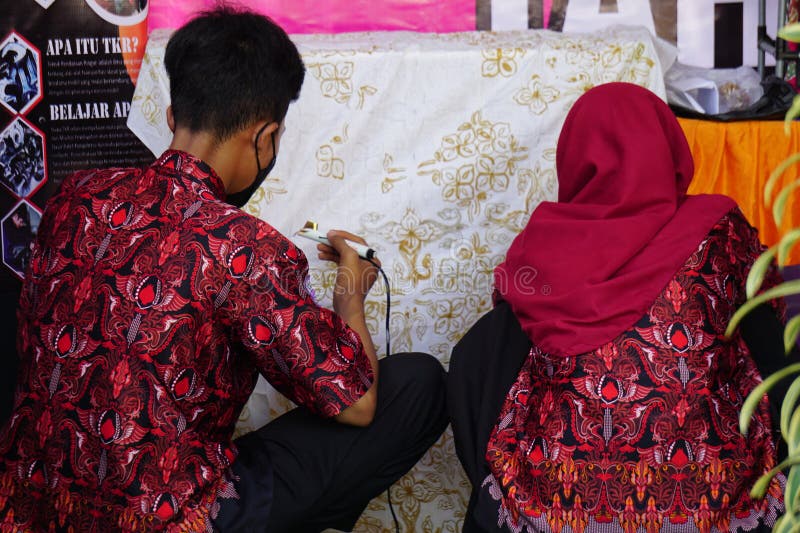 Tecido de desenho indonésio foto de stock