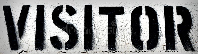 Tecken besökare, svart stencil på vit bakgrund arkivfoto Tecken besökare, svart stencil på vit bakgrund arkivfoto