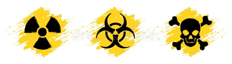 Tecken för faragrungevektor Utstrålningstecken, Biohazardtecken, giftligt tecken, gifttecken stock illustrationer Tecken för faragrungevektor Utstrålningstecken, Biohazardtecken, giftligt tecken, gifttecken stock illustrationer