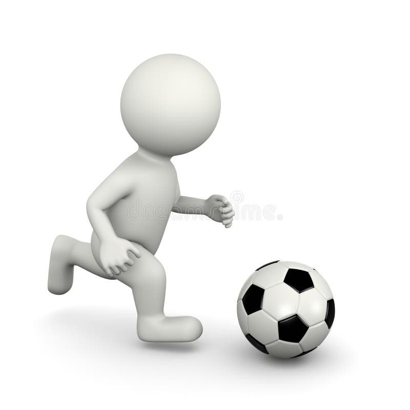 Tecken för fotbollspelare 3D royaltyfri illustrationer Tecken för fotbollspelare 3D royaltyfri illustrationer