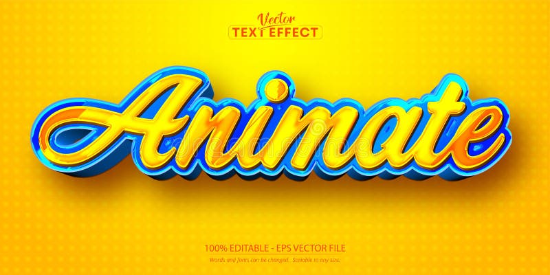 Teckentexteffekt redigerbar animerad text och komisk textstil stock illustrationer