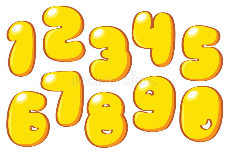 tecknad film numrerar yellow vektor illustrationer tecknad film numrerar yellow vektor illustrationer