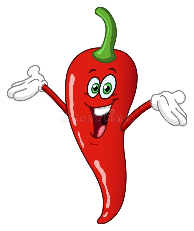 Tecknad filmchilipeppar vektor illustrationer