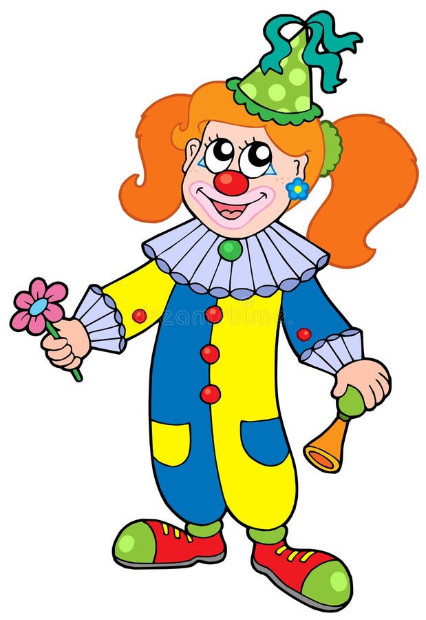 Cartoon clown girl - vector illustration. Cartoon clown girl - vector illustration.