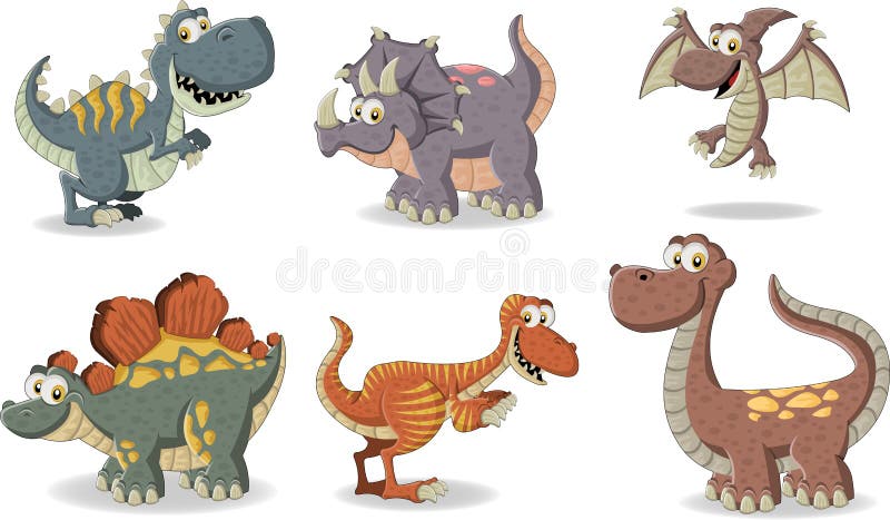 Tecknad filmdinosaurier vektor illustrationer Tecknad filmdinosaurier vektor illustrationer