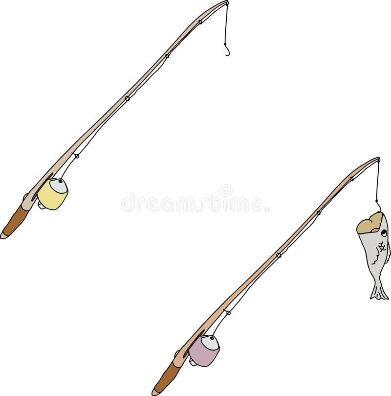 Tecknad filmfiske Poles royaltyfri illustrationer