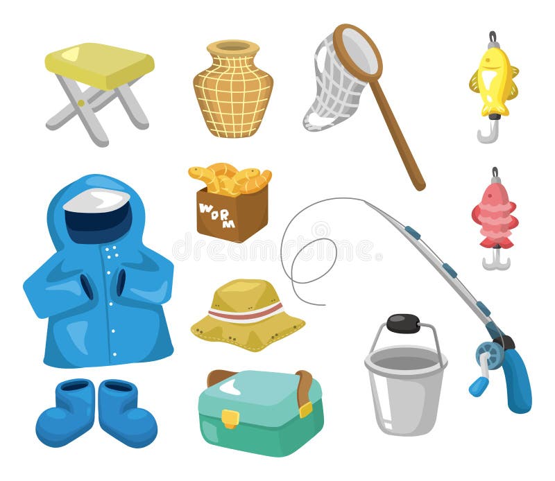 Tecknad filmfiskesymboler royaltyfri illustrationer