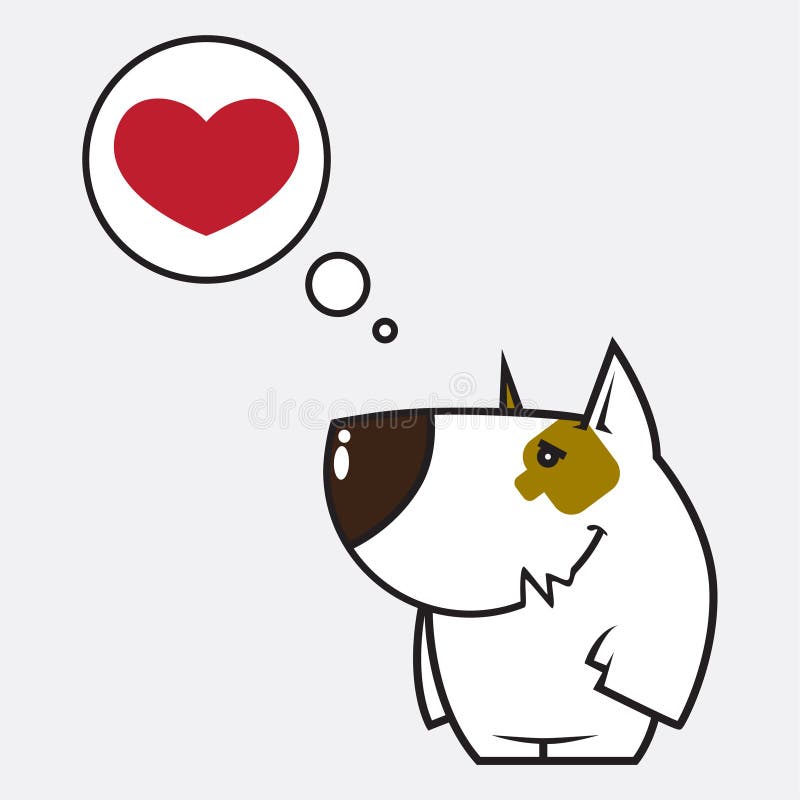 Vector illustraton of funny cartoon doggy character and heart. Vector illustraton of funny cartoon doggy character and heart