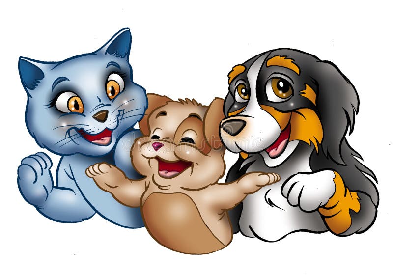 tecknad filmkatter dog lyckligt royaltyfri illustrationer tecknad filmkatter dog lyckligt royaltyfri illustrationer