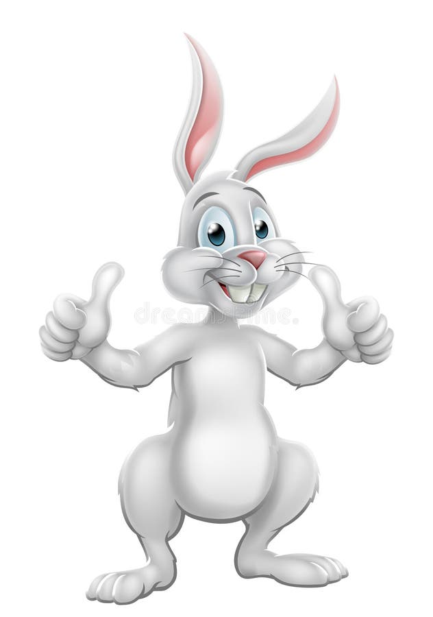 Tecknad filmpåsk Bunny Rabbit Giving Thumbs Up vektor illustrationer