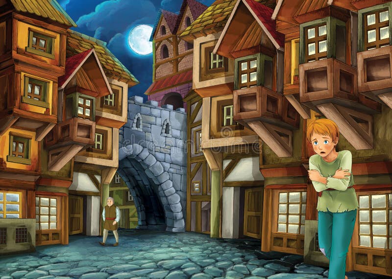 Tecknad filmsaga - illustration för barnen stock illustrationer Tecknad filmsaga - illustration för barnen stock illustrationer