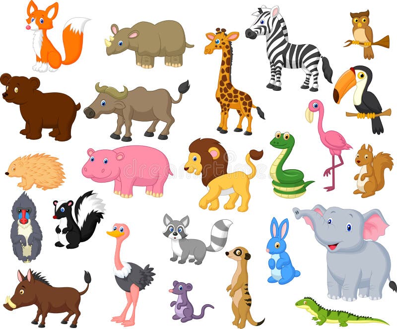 Tecknad filmsamling för löst djur stock illustrationer Tecknad filmsamling för löst djur stock illustrationer