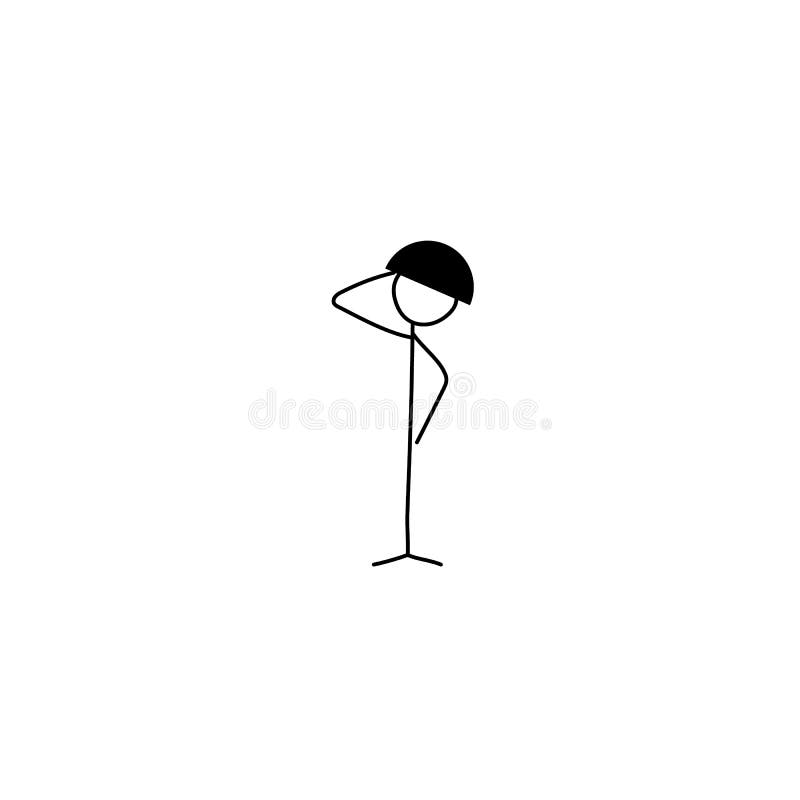Tecknad filmsymbolen av skissar pinnediagramet soldat stock illustrationer Tecknad filmsymbolen av skissar pinnediagramet soldat stock illustrationer
