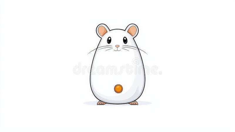 Söt tecknad hamsterkaraktär med enkel design, perfekt för barnillustrationer eller merchandise royaltyfri illustrationer
