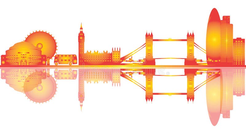 Teckning för London horisontillustration royaltyfri illustrationer Teckning för London horisontillustration royaltyfri illustrationer