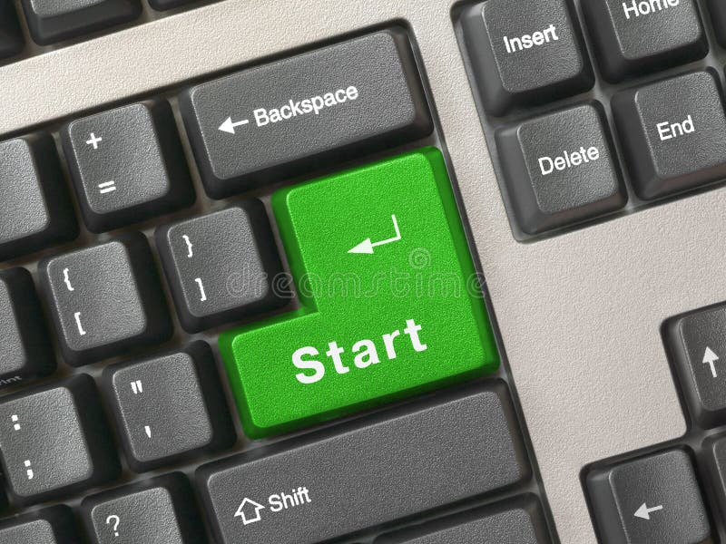 Teclado - começo chave verde imagens de stock royalty free Teclado - começo chave verde imagens de stock royalty free