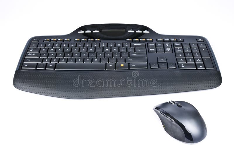 Teclado de computador sem fio preto imagens de stock royalty free