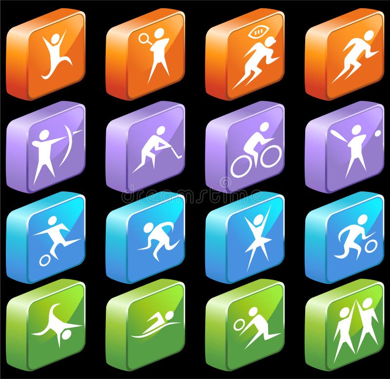 Ícones de Atletas ilustração royalty free