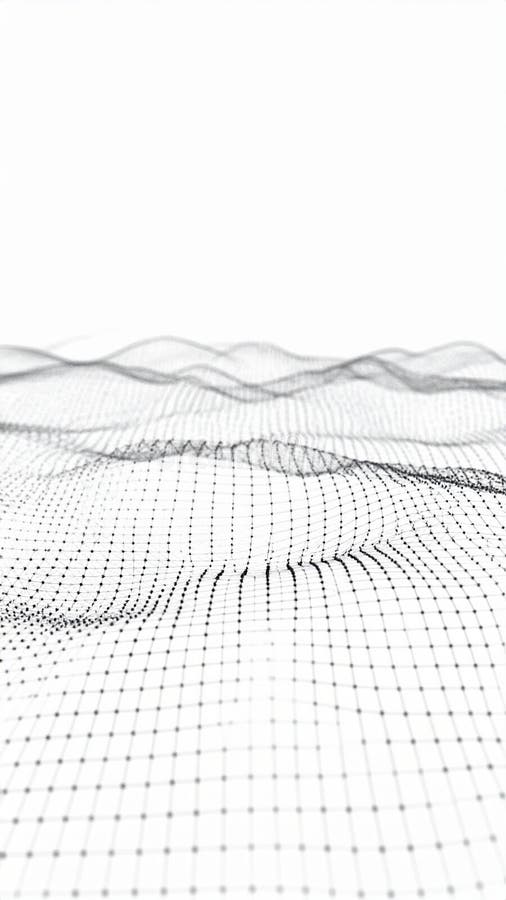 Grelha de Onda Tecnológica Abstrata sobre Fundo Branco para Visualização de Dados ilustração stock